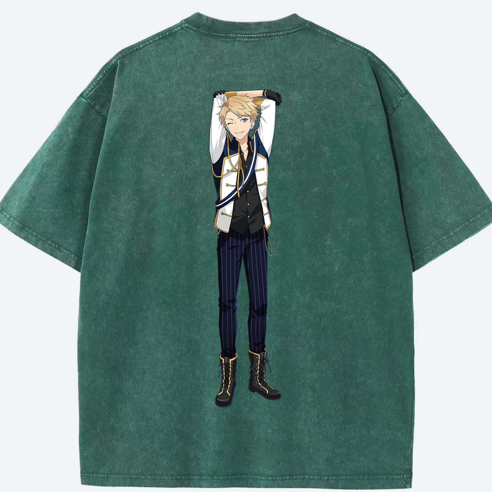 （画像用） あんさんぶるスターズ! Ensemble Stars 綿100% ヴィンテージ風 半袖Tシャツ（背面プリント）